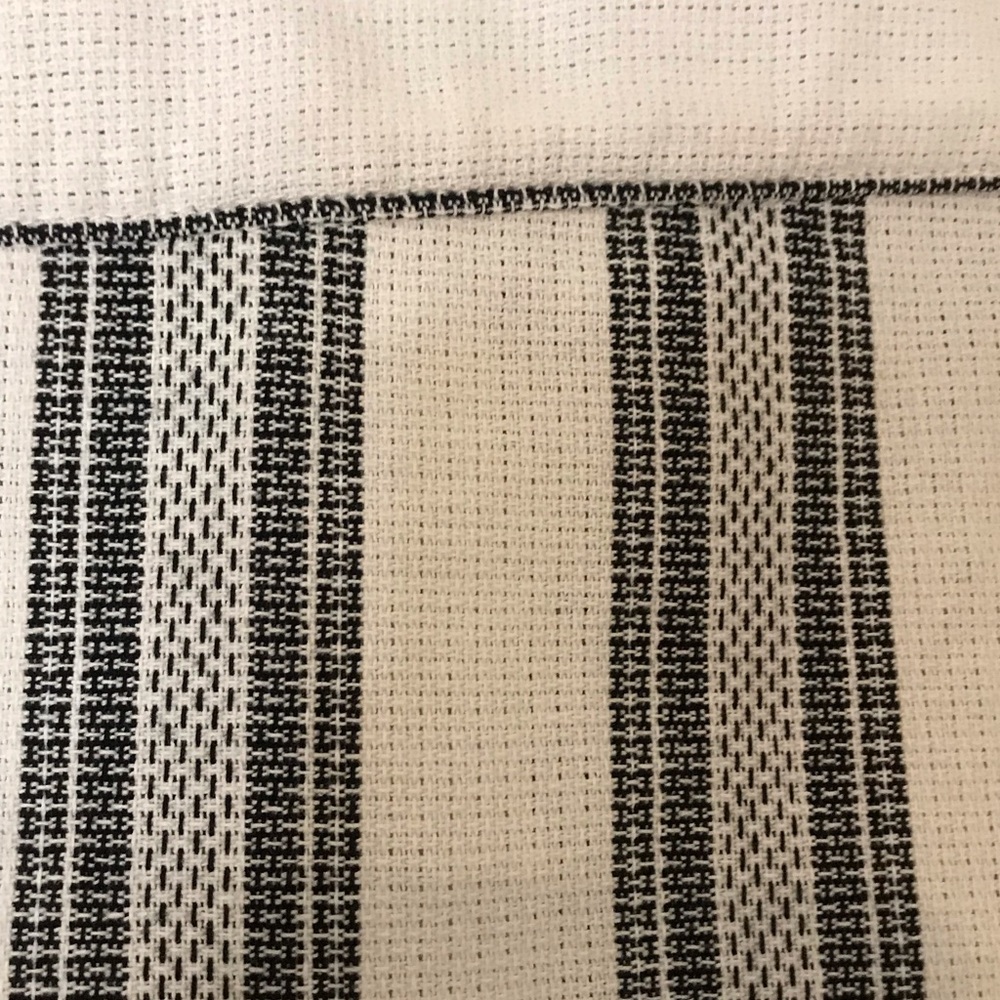 Dark Gray  and Cream Striped Woven Textured Shirt